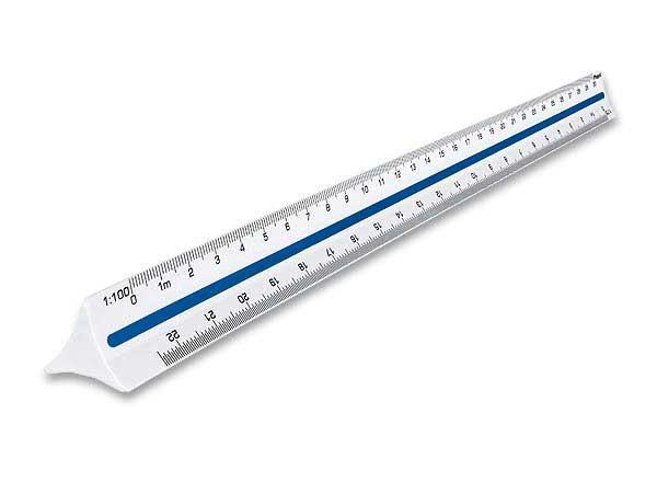 1 Échelle de réduction triangulaire - Longueur 30 cm