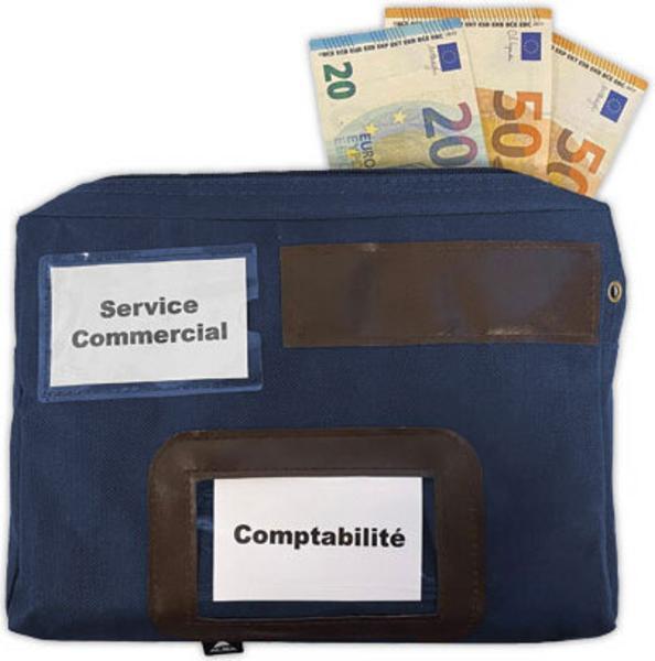 1 Pochette caisse pour devises à soufflet 19x27x4cm en polyester