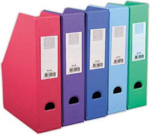 1 Boite de 10 Porte-revues polypropylène  pliables  - Dos 7 cm - Coloris assortis