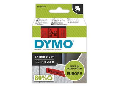 1 Ruban pour titreuse DYMO D1 12mm rouge impression noire