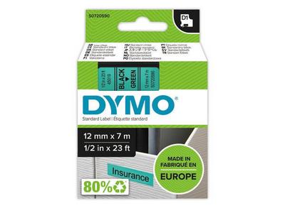 DYMO D1 - Auto-adhésif - noir sur vert - Rouleau (1,2 cm x 7 m) 1 rou