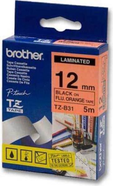 1 Ruban pour titreuse BROTHER 12mm - noir/orange - TZEB31