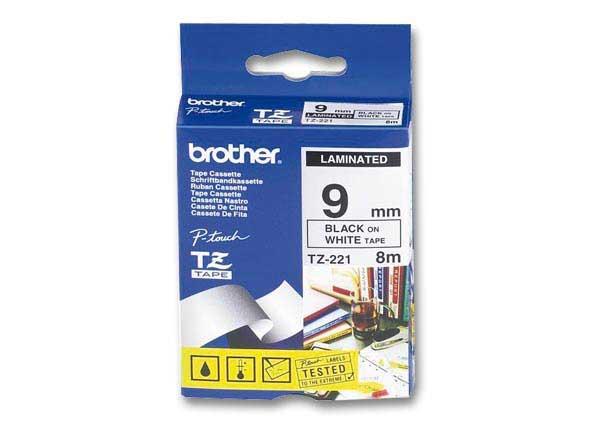 1 Ruban pour titreuse BROTHER TZE 221 9mm blanc impression noire