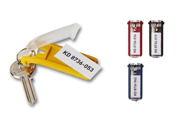 1 Sachet de 6 Portes clés DURABLE Key Clip pour armoire Key Box