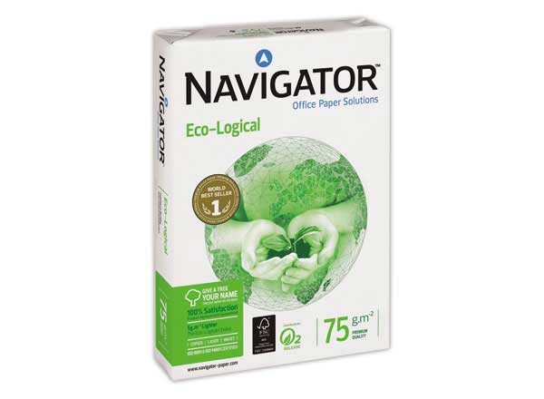 1 Carton de 5 Ramettes de 500 feuilles de papier blanc NAVIGATOR Eco-logical A4 75g