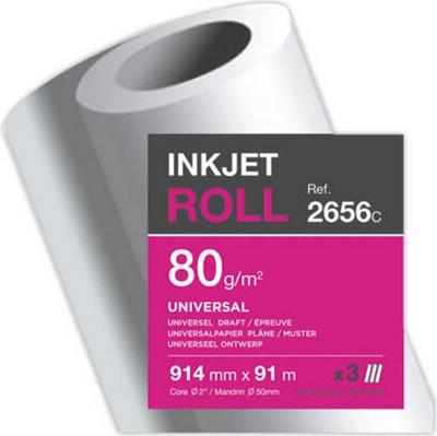 1 Lot de 3 Rouleaux de papier non couché CLAIREFONTAINE 0,914 x 91 m - 80g