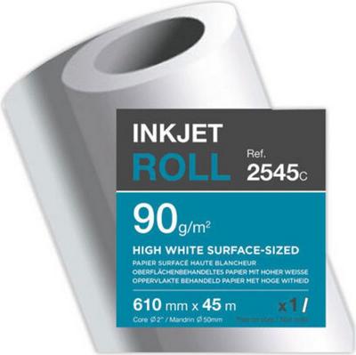 1 Rouleau papier pour traceur jet d'encre CLAIREFONTAINE 0,610x45 m 90 g