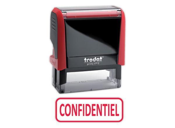 1 Timbre à formule commerciale  X-Print "Confidentiel" - rouge