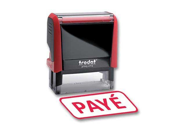 1 Timbre à formule commerciale  X-Print "Payé"- rouge