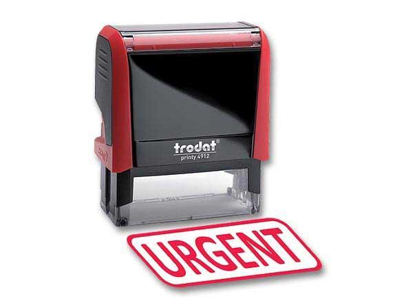 1 Timbre à formule commerciale  X-Print "Urgent" - rouge