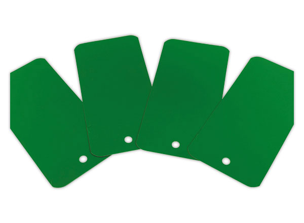 1 Lot de 1000 Etiquettes plastiques avec trou de suspension - 110 x 55mm - Verte