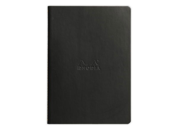 1 Carnet piqué Rhodiarama A5 64 pages, ligné, couverture souple noire