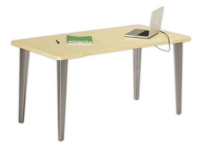 1 Bureau BORDEAUX 140 x 80 chêne clair -pieds aluminium monté