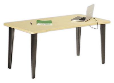 1 Bureau BORDEAUX 160 x 80 chêne clair -pieds anthracite monté
