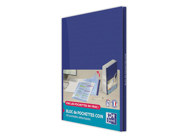 1 Pack de 40 Pochettes coins Oxford bloc A4 PP90LISInc Fr
