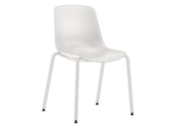1 chaise polypro blanche 4 pieds blanc