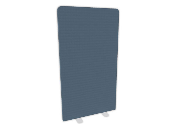 1 Cloison acoustique tissu gris pied plat blanc 180x100 cm montée