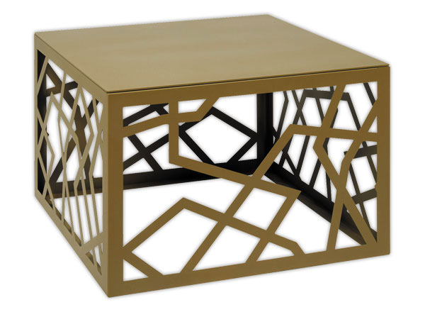 1 Table basse métal ajourée bronze