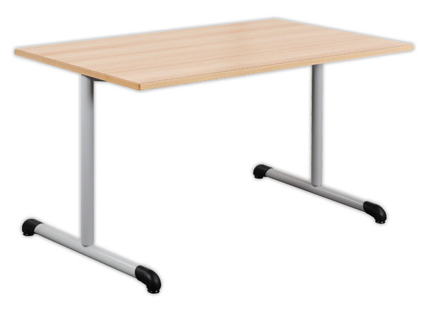 1 Table de collectivité 120 x 80 stratifiée hêtre -pieds alu montée