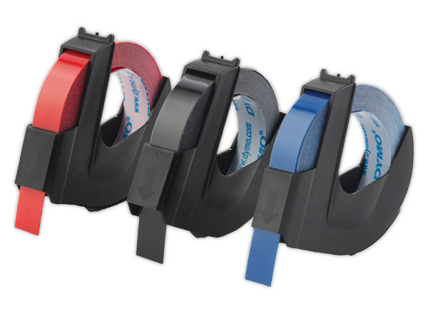 1 Blister de 3 Rubans de marquage 3D Dymo® 9 mm x 3 m   assortis brillant