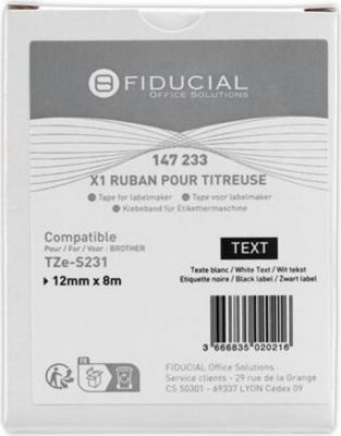 1 Ruban comp BROTHER TZSE 231 12mm blancimpression noire LAM