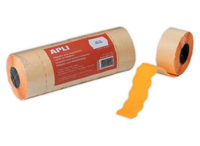 1 Lot de 6 Rouleaux de 1000 étiquettes oranges 26x16 mm pour pince 146493