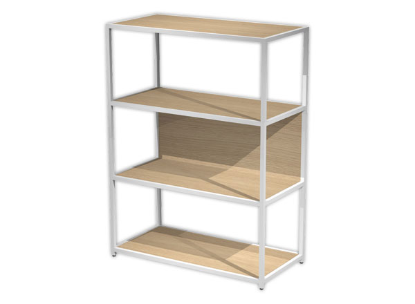 1 Bibliothèque filaire basse Blanc Chênemonté