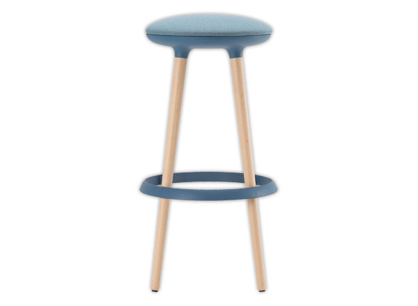 1 Tabouret haut tissu bleu