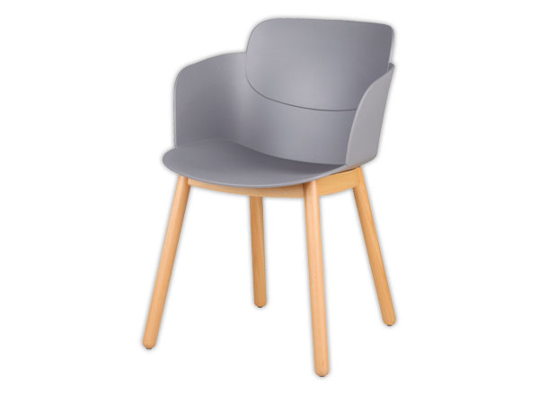 1 Lot de 2 FAUTEUILS TULIPE GRIS MONTÉS