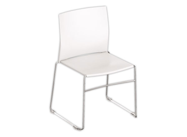 1 Chaise Point blanc chrome
