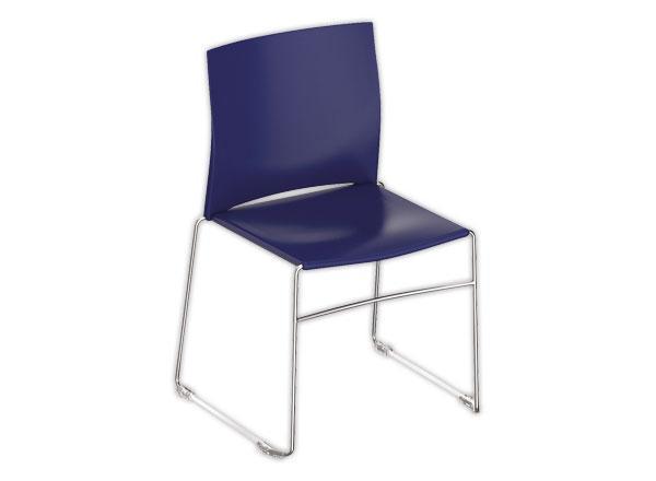 1 Chaise Point bleu foncé chrome