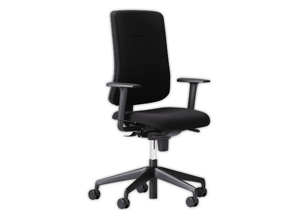 1 Siège ATILA tissu noir avec accotoirs monté