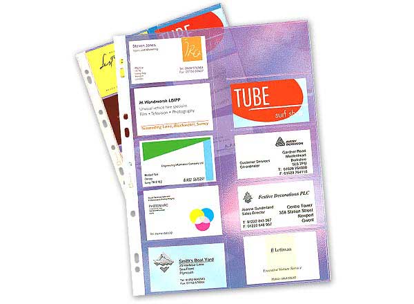 1 Sachet de 10 Pochettes perforées pour cartes de visite