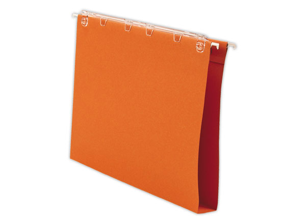 1 Boite de 25 Dossiers suspendus tiroirs Kraft recyclé - orange - Fond 30 mm