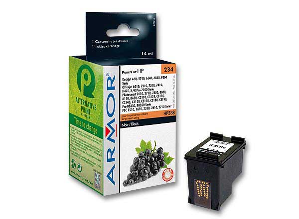 1 Cartouche d'encre ARMOR noire compatible HP 338