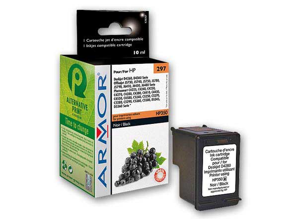1 Cartouche d'encre ARMOR noire compatible HP 350