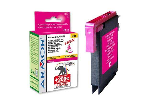 1 Cartouche RMOR équiv. Brother LC980 1100 magenta