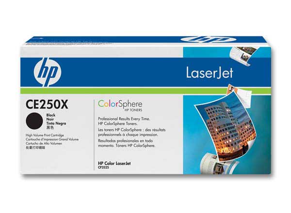 HP 504X original Colour LaserJet Toner cartridge CE250X black high capacity 10.500 pages 1-pack ColorSphere