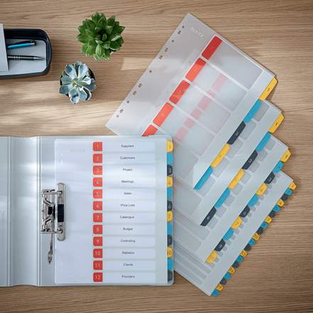 Leitz 12460000 intercalaire de classement Onglet avec index numérique Polypropylène (PP)