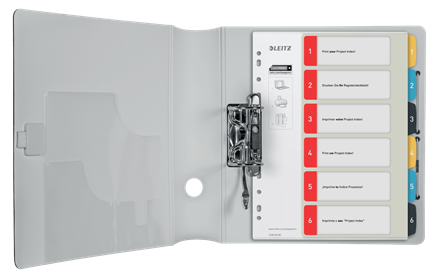 Leitz 12460000 intercalaire de classement Onglet avec index numérique Polypropylène (PP)