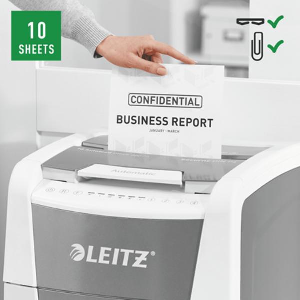 Leitz 80150000 destructeur de papier Destruction croisée 22 cm Gris, Blanc
