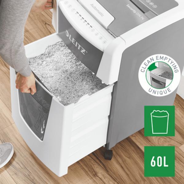 Leitz 80150000 destructeur de papier Destruction croisée 22 cm Gris, Blanc