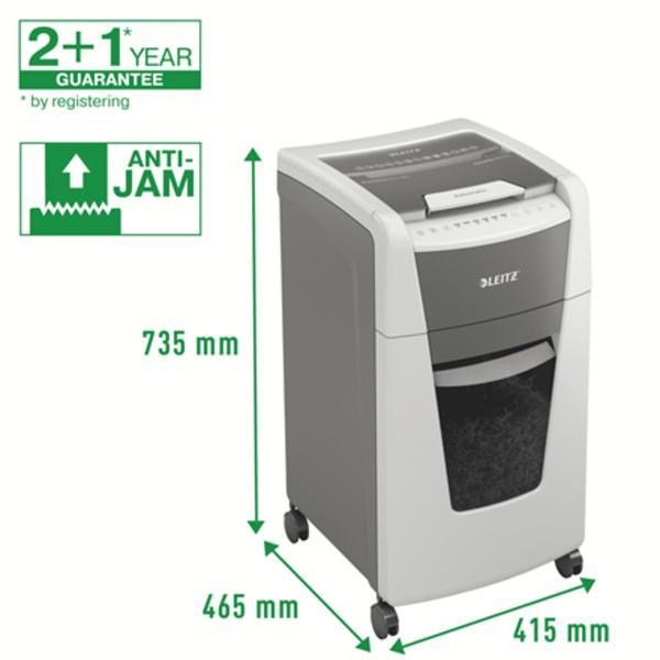 Leitz 80150000 destructeur de papier Destruction croisée 22 cm Gris, Blanc