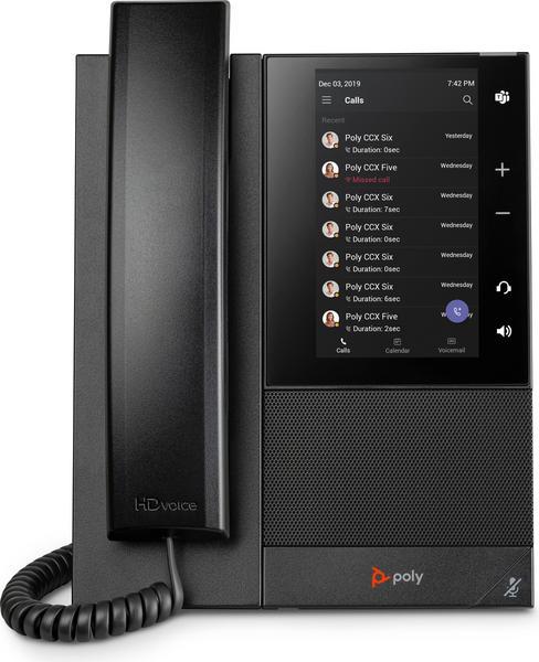 POLY Téléphone multimédia professionnel CCX 500 pour Microsoft Teams et compatible PoE
