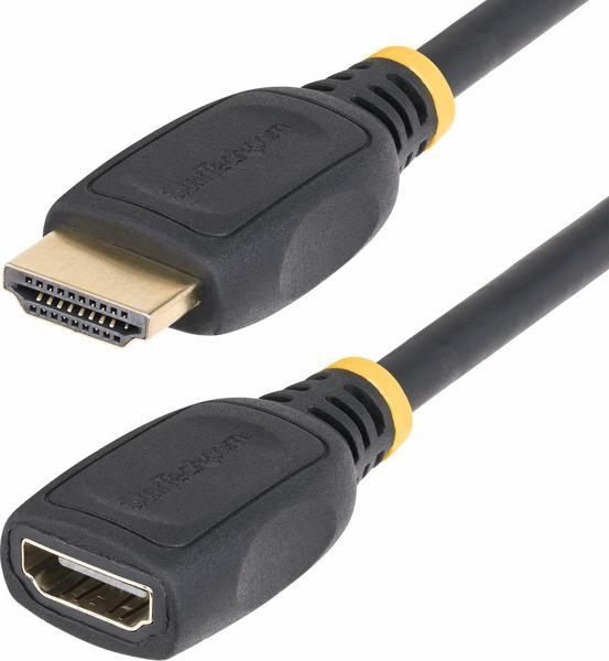 StarTech.com Câble d'Extension HDMI 2.0 de 50 cm, Câble HDMI Haut Débit, 4K 60Hz, Câble d'Extension HDMI Mâle vers Femelle, Adaptateur HDMI M/F