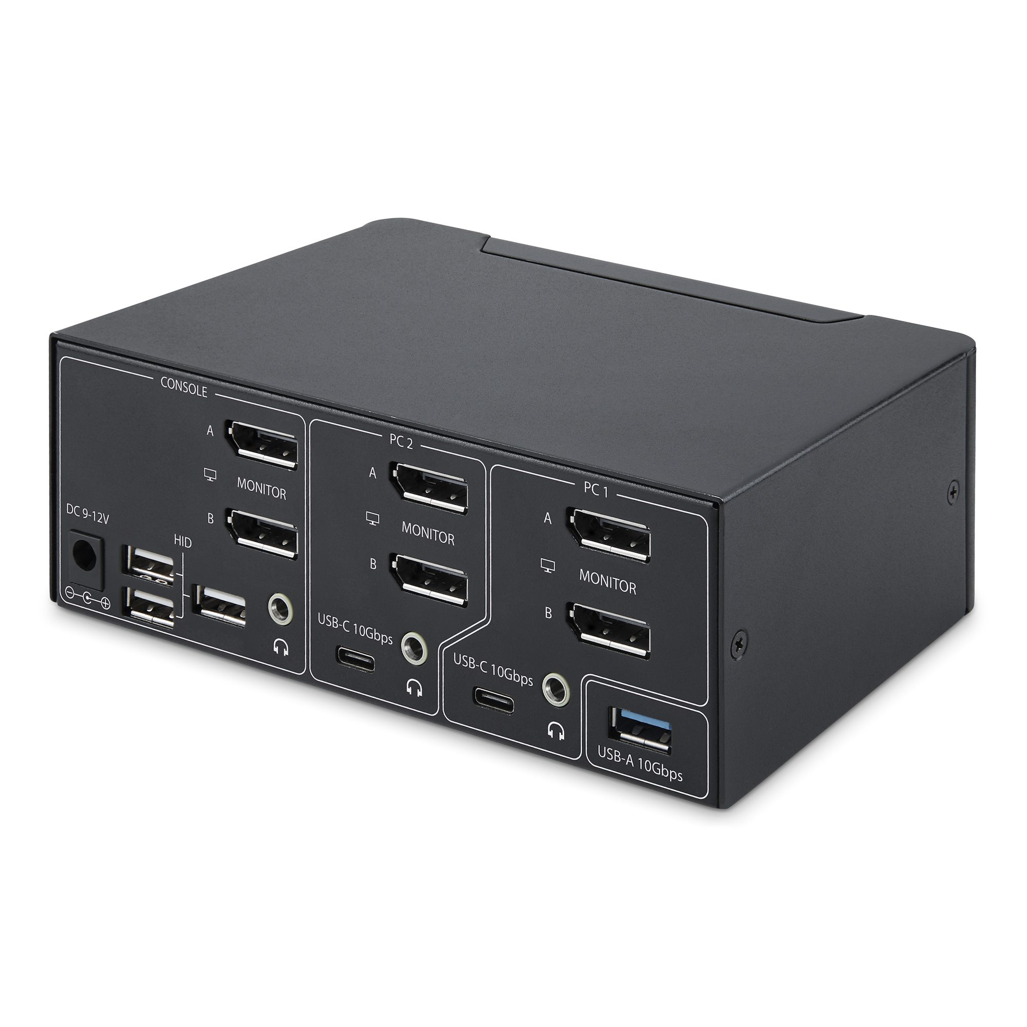 StarTech.com Switch KVM DisplayPort 2 Ports, 8K 60Hz / 4K 144Hz, DP 1.4, 2 Ports USB 10Gbps, 4 Ports USB HID, Commutateur KVM, Commutation par Touches de Raccourci, Conforme TAA