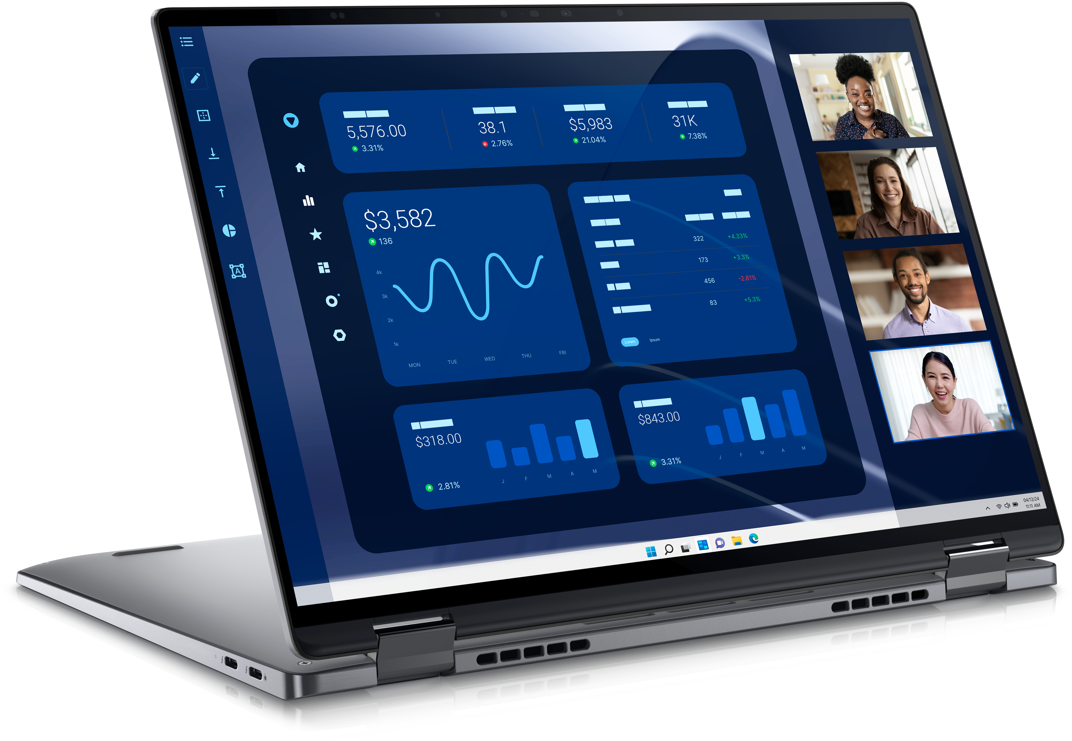 DELL Latitude 9450 2-in-1 Intel Core Ultra 7 165U Hybride (2-en-1) 35,6 cm (14") Écran tactile Quad HD+ 16 Go LPDDR5x-SDRAM 512 Go SSD Wi-Fi 7 (802.11be) Windows 11 Pro Français Gris