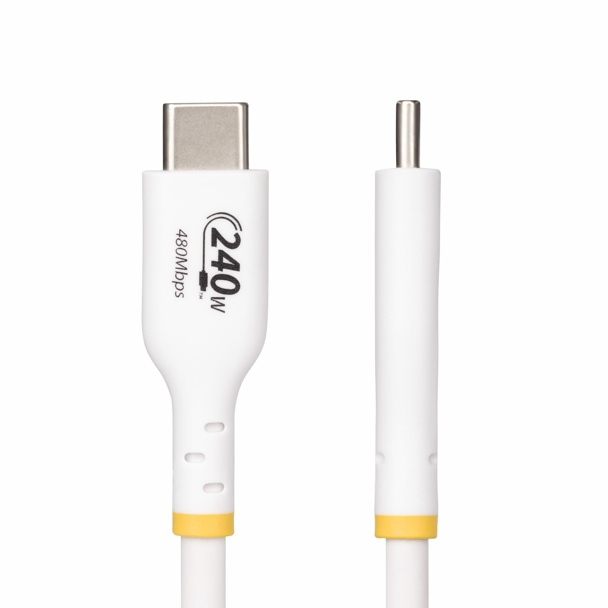 StarTech.com Câble de Charge USB-C de 1m, Charge et Synchronisation, 240W (5A) PD EPR, Câble de Charge USB 2.0 pour Ordinateur Portable, Certifié USB-IF , Gaine TPE - Cordon de Charge USB C Blanc