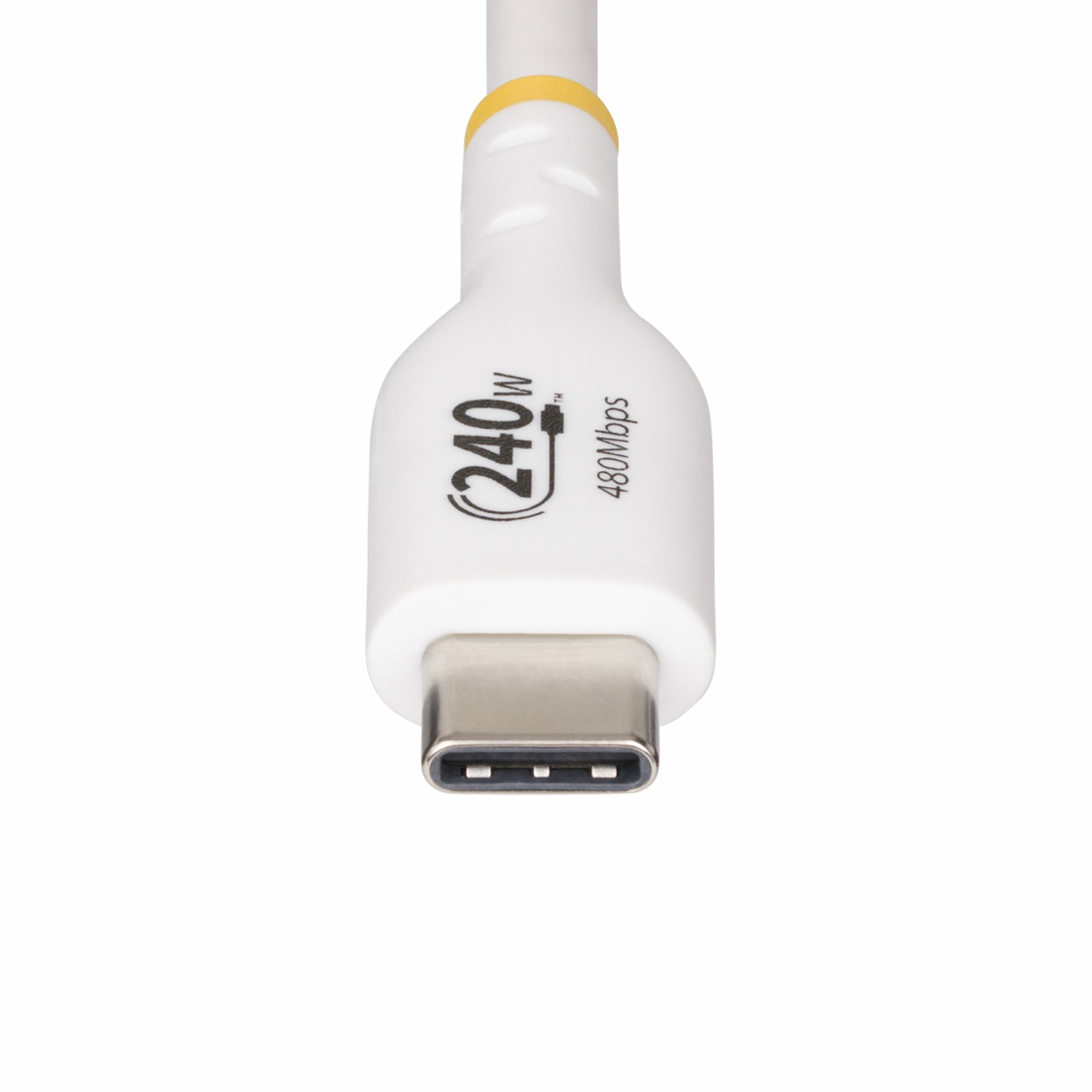 StarTech.com Câble de Charge USB-C de 1m, Charge et Synchronisation, 240W (5A) PD EPR, Câble de Charge USB 2.0 pour Ordinateur Portable, Certifié USB-IF , Gaine TPE - Cordon de Charge USB C Blanc