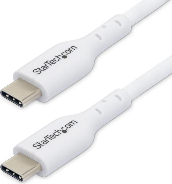 StarTech.com Câble de Charge USB-C de 3m, Charge et Synchronisation, 60W (3A) PD, Câble de Charge USB 2.0 pour Ordinateur Portable, Gaine TPE - Cordon de Charge USB C Blanc